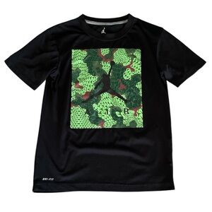 Jordan Dri-FIT big kids T-shirt with a camouflage Jumpman logo